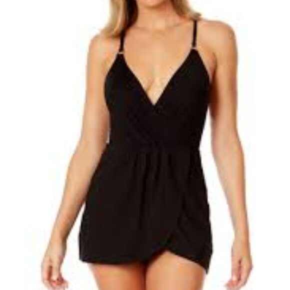 Anne Cole Other - ANNE COLE BLACK SWIMSUIT ONE PIECE DRESS SIZE 14 VBRAND NEW WITH TAGS